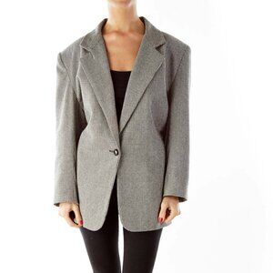 Cione Black White Houndstooth Blazer